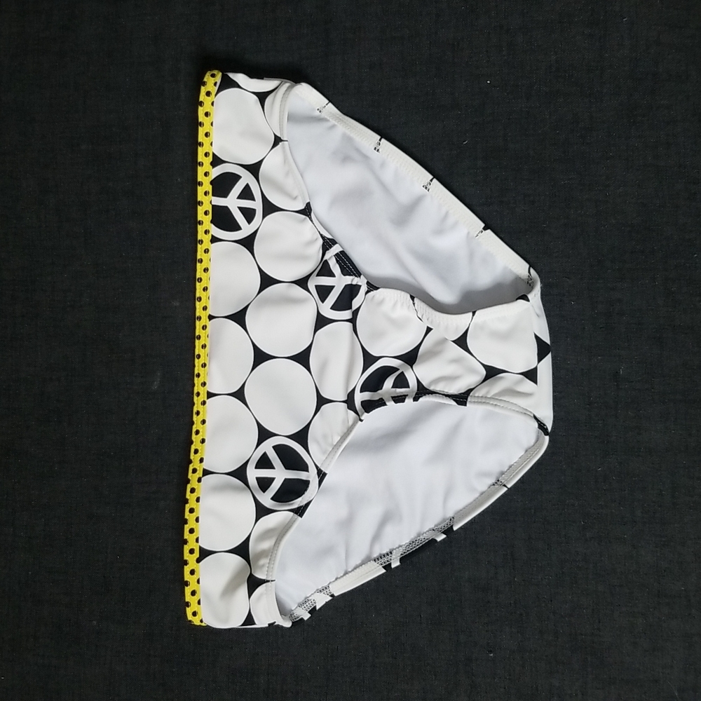 2/$25 or 3/$30 Vintage Y2K Peace Sign Print Bikini Bottoms Sz16